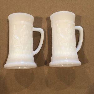 Pair of Federal Milk Glass Steins